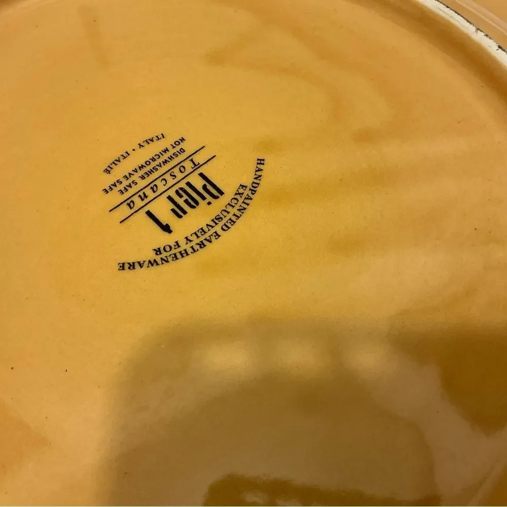 Pier 1 Toscana Gold Hand Painted Earthenware platter 13.5